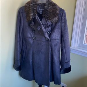 INC Women’s Pea Coat FAUX leather 🖤